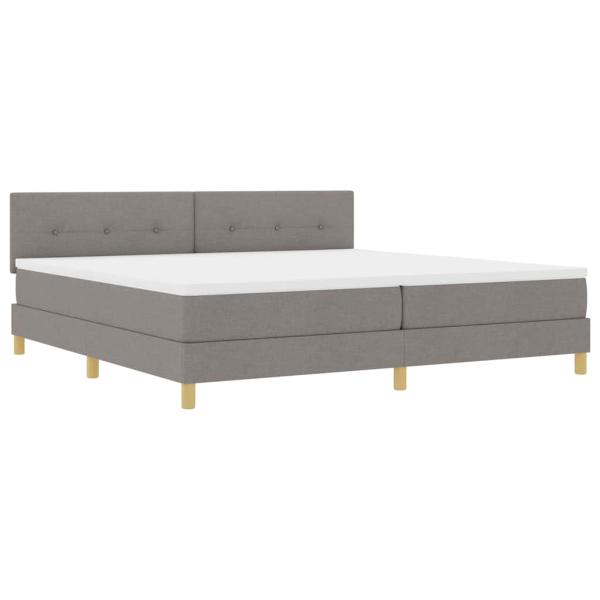 Boxspringbett mit Kissen mit Kopfteil Taupe 200 x 200 cm Stoff