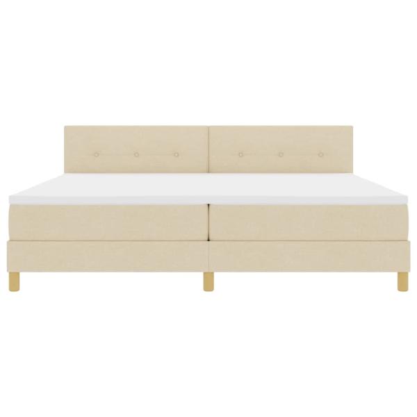 Boxspringbett mit Matratze Creme 200x200 cm Stoff