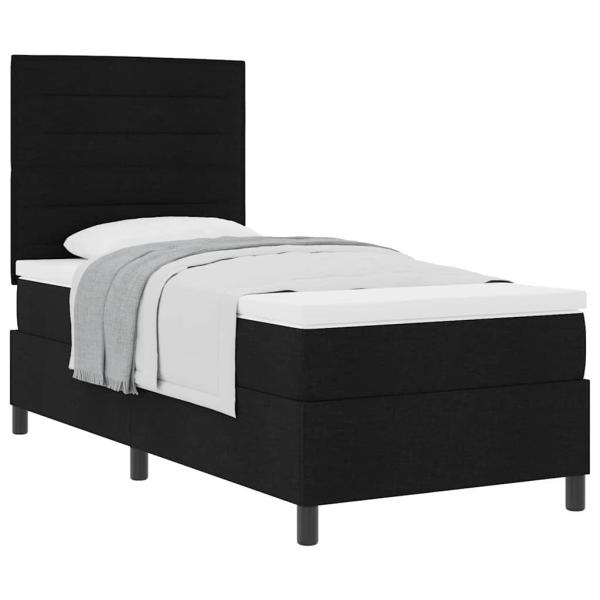 Boxspringbett mit Matratze Schwarz 100x200 cm Stoff