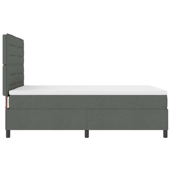 Dunkelgraues Boxspringbett mit Matratze 140x200 cm Stoff
