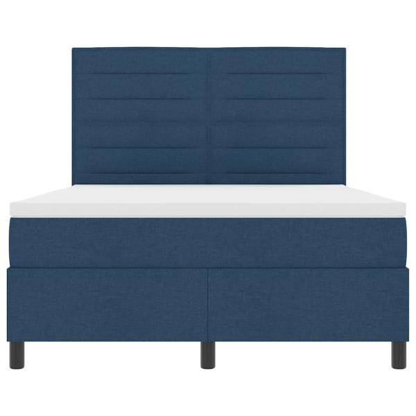 Boxspringbett mit Matratze Blau 160x200 cm Stoff