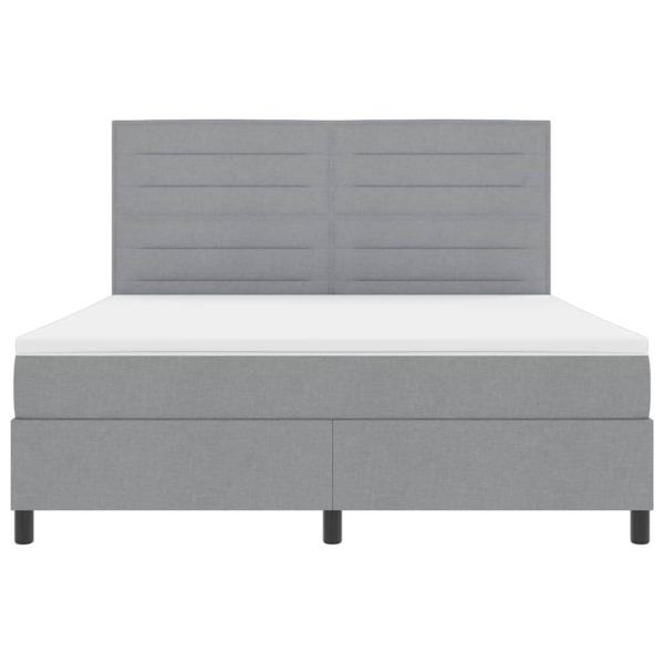 Boxspringbett mit Matratze Hellgrau Super King Stoff