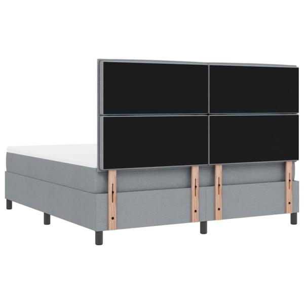 Boxspringbett mit Matratze Hellgrau Super King Stoff