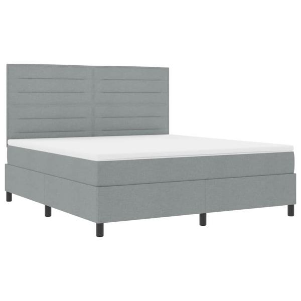 Boxspringbett mit Matratze Hellgrau Super King Stoff