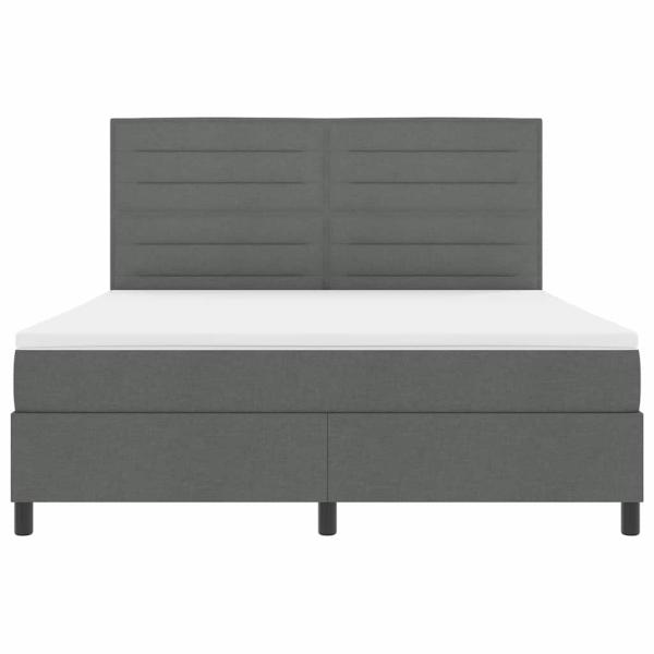 Boxspringbett mit Matratze Dunkelgrau Super King Stoff
