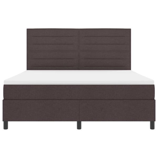 Boxspringbett mit Matratze Dunkelbraun Super King Stoff