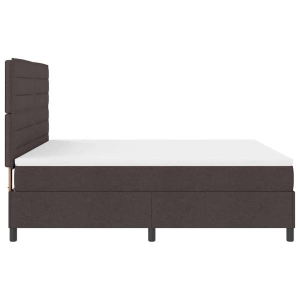 Boxspringbett mit Matratze Dunkelbraun Super King Stoff