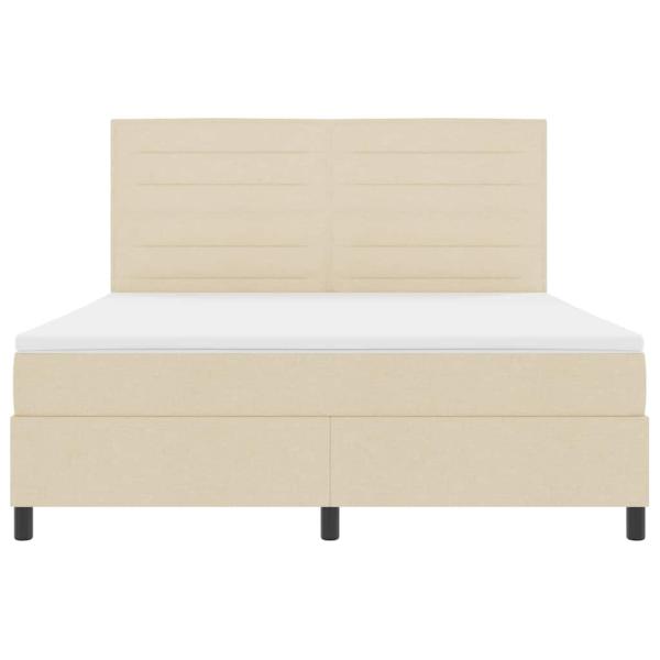 Boxspringbett mit Matratze Creme Super King Stoff