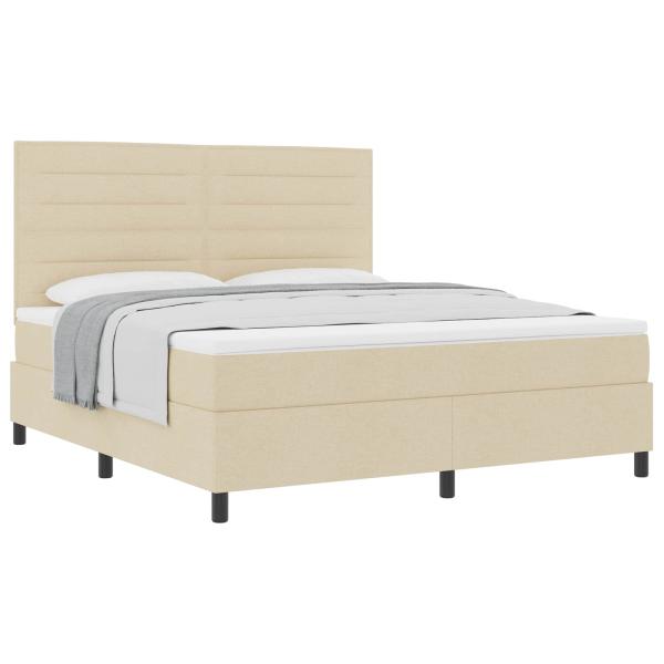 Boxspringbett mit Matratze Creme Super King Stoff