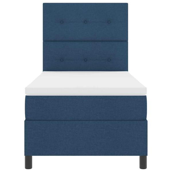 Boxspringbett mit Matratze Blau 90x200 cm Stoff