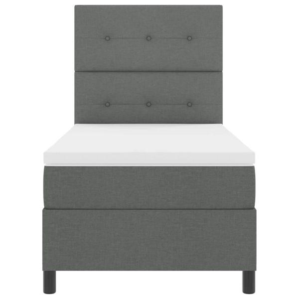 Boxspringbett mit Matratze Dunkelgrau 100x200 cm Stoff