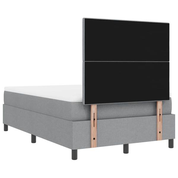 Boxspringbett mit Matratze Hellgrau 120x200 cm Stoff