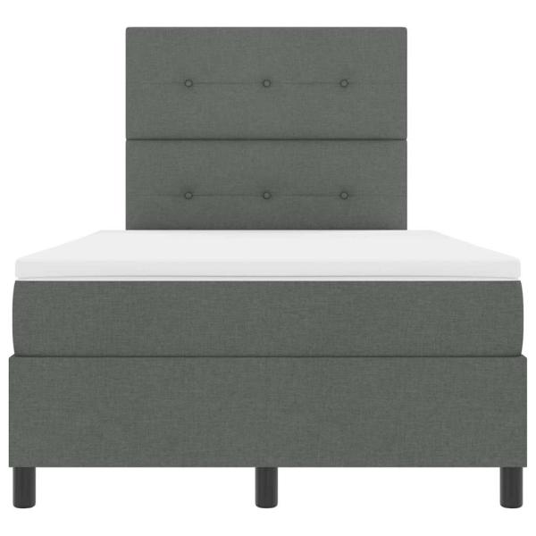 Boxspringbett mit Matratze Dunkelgrau 120x200 cm Stoff
