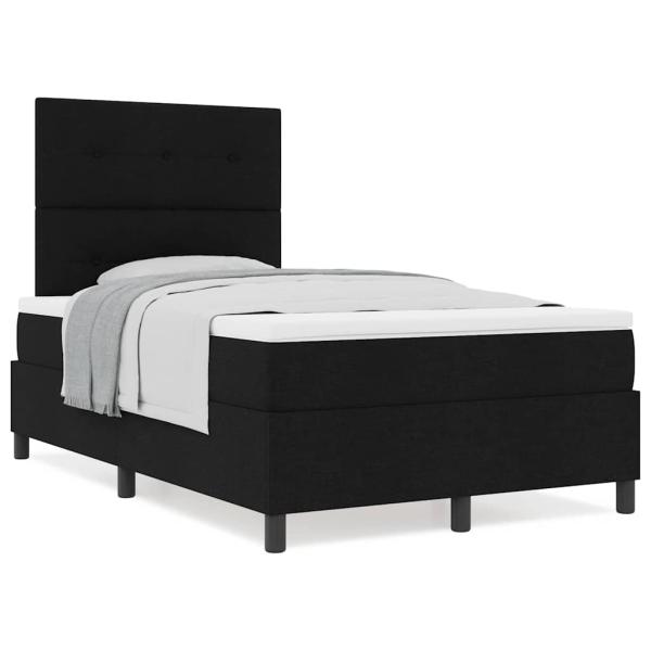 Boxspringbett mit Matratze Schwarz 120x200 cm Stoff