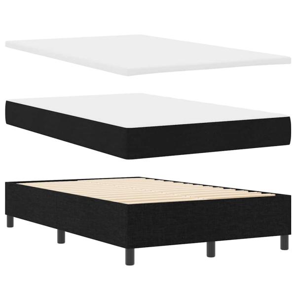Boxspringbett mit Matratze Schwarz 120x200 cm Stoff