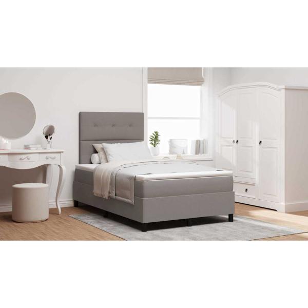 Boxspringbett mit Matratze Taupe 120x200 cm Stoff
