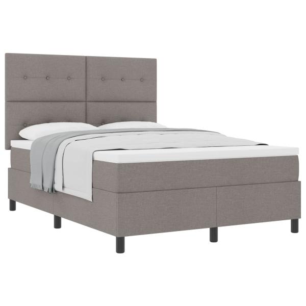 Boxspringbett mit Matratze Taupe 140x200 cm Stoff