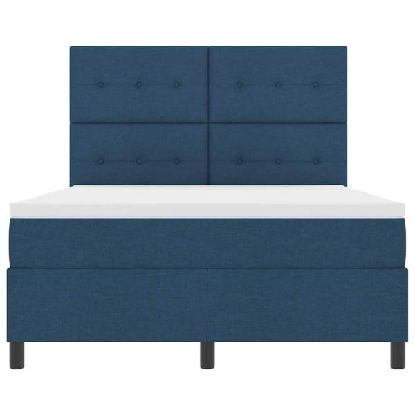 Boxspringbett mit Matratze Blau 140x200 cm Stoff