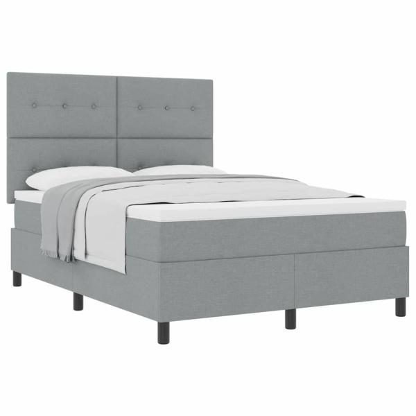 Boxspringbett mit Matratze Hellgrau 160x200 cm Stoff