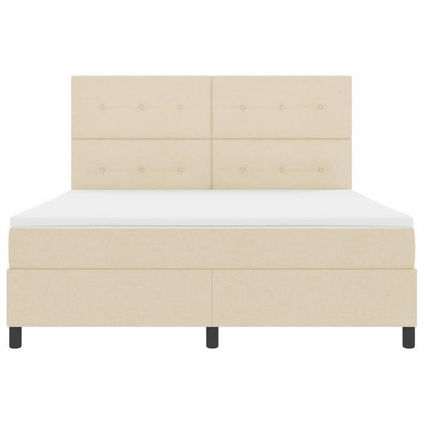 Boxspringbett mit Matratze Creme Super King Stoff