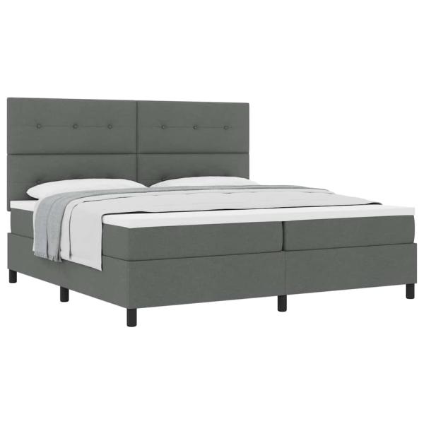 Boxspringbett mit Matratze Dunkelgrau 200x200 cm Stoff