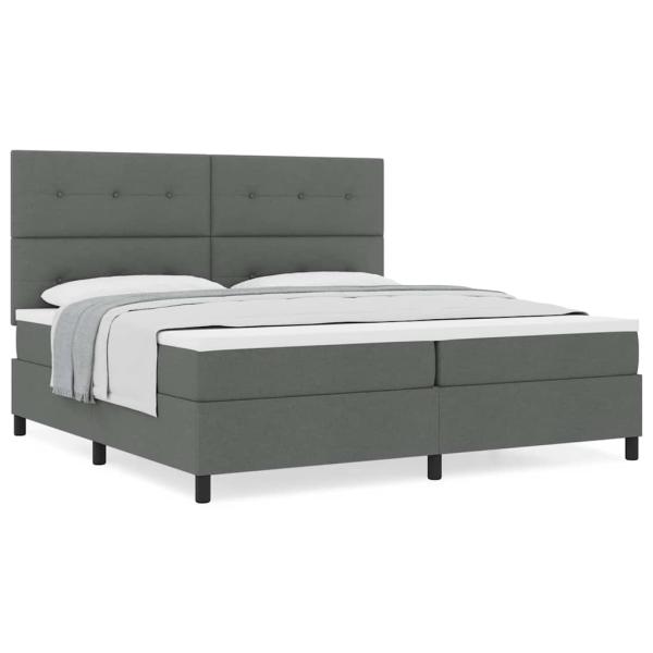 Boxspringbett mit Matratze Dunkelgrau 200x200 cm Stoff