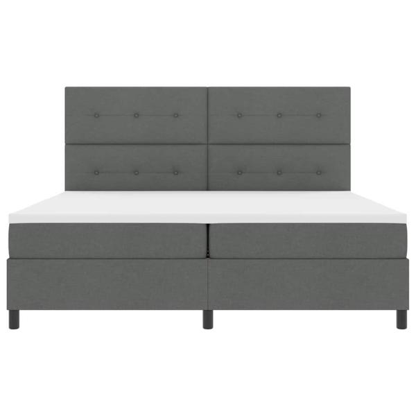 Boxspringbett mit Matratze Dunkelgrau 200x200 cm Stoff