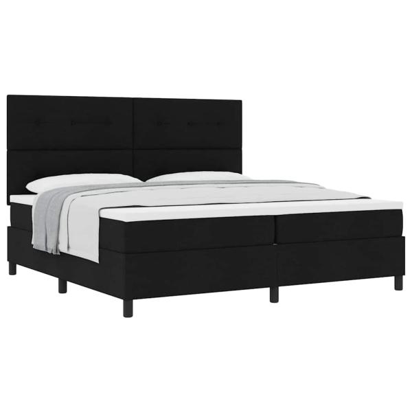 Boxspringbett mit Matratze Schwarz 200x200 cm Stoff