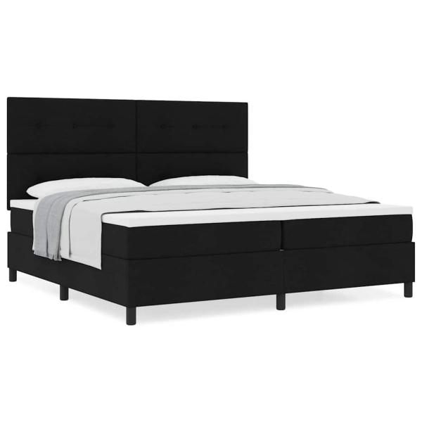 Boxspringbett mit Matratze Schwarz 200x200 cm Stoff