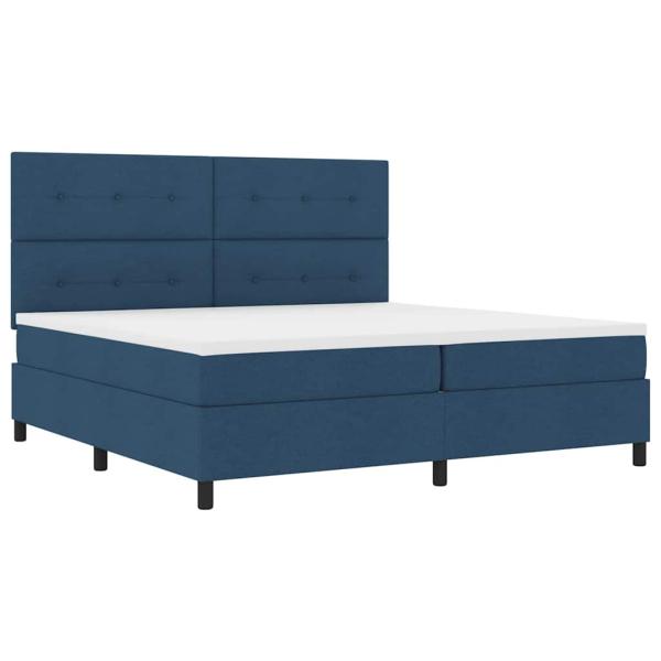 Boxspringbett mit Matratze Blau 200x200 cm Stoff