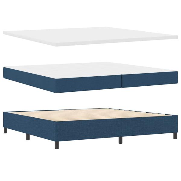 Boxspringbett mit Matratze Blau 200x200 cm Stoff