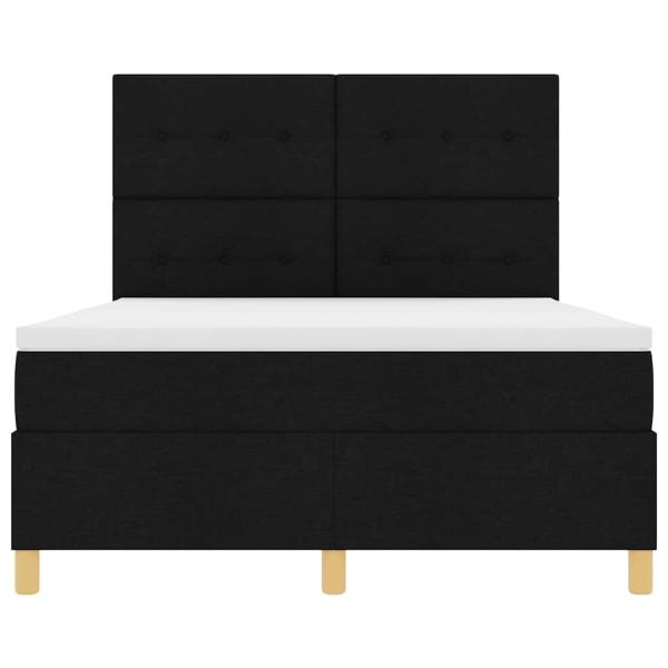 Boxspringbett mit Matratze Schwarz 140x200 cm Stoff
