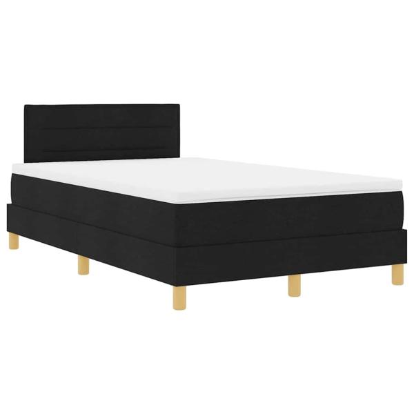 Boxspringbett mit Matratze & LED Schwarz 120x200 cm Stoff