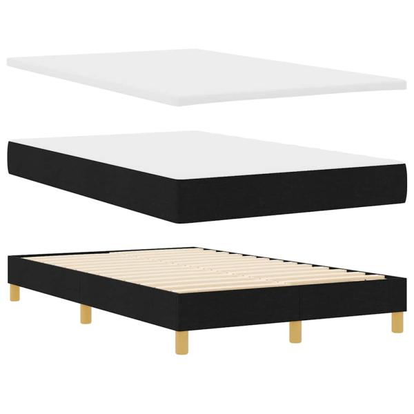 Boxspringbett mit Matratze & LED Schwarz 120x200 cm Stoff