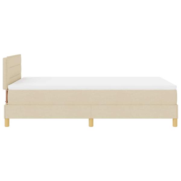 Boxspringbett mit Matratze & LED Creme 120x200 cm Stoff