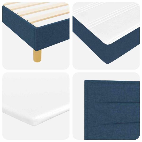 Boxspringbett mit Matratze & LED Blau 140x190 cm Stoff