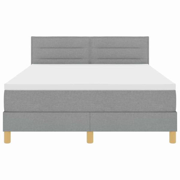 Boxspringbett mit Matratze & LED Hellgrau 160x200 cm Stoff