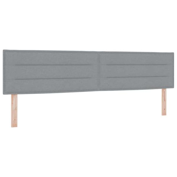 Boxspringbett mit Matratze & LED Licht Grau 200x200 cm Stoff