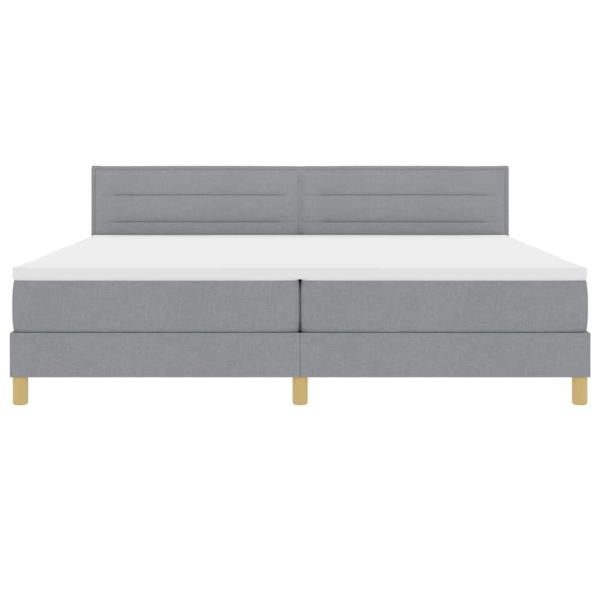 Boxspringbett mit Matratze & LED Licht Grau 200x200 cm Stoff