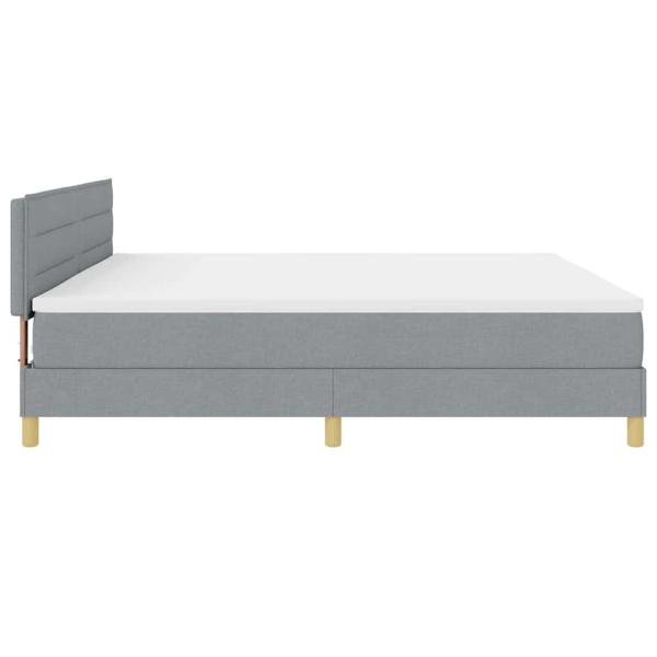 Boxspringbett mit Matratze & LED Licht Grau 200x200 cm Stoff