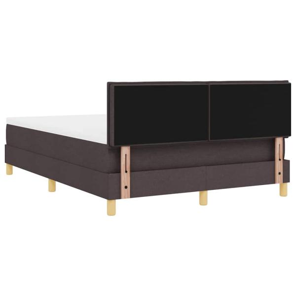 Boxspringbett mit Matratze & LED Dunkelbraun 140x190 cm Stoff