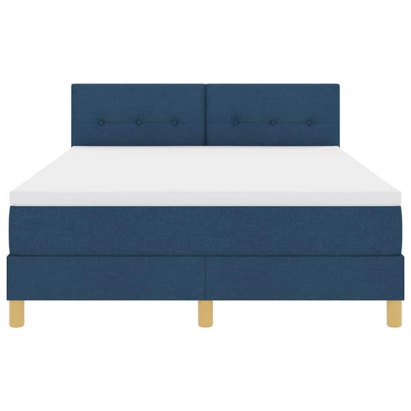 Boxspringbett mit Matratze & LED Blau 140x200 cm Stoff