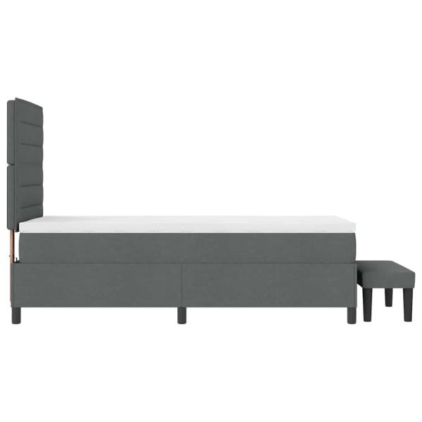Boxspringbett mit Matratze & Bank Dunkelgrau 90x200 cm Stoff