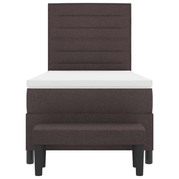 Boxspringbett mit Matratze & Bank Dunkelbraun 90x200 cm Stoff