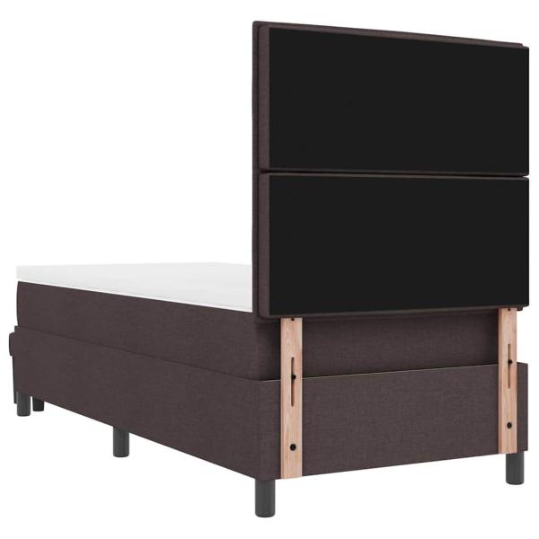 Boxspringbett mit Matratze & Bank Dunkelbraun 90x200 cm Stoff