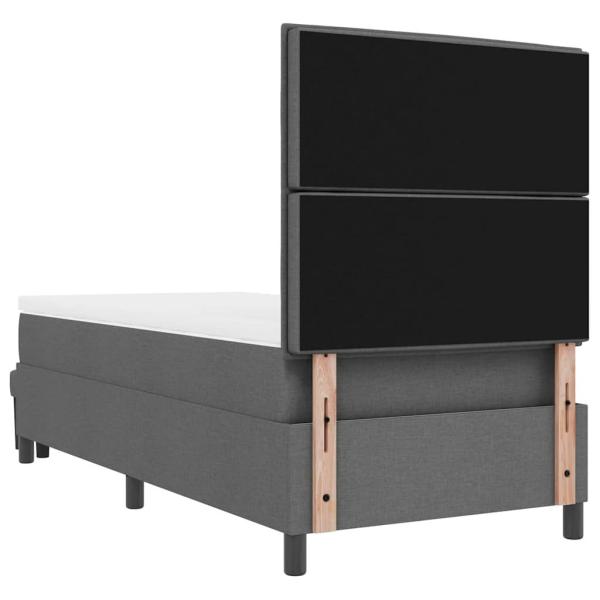 Boxspringbett mit Matratze & Bank Dunkelgrau 100x200 cm Stoff