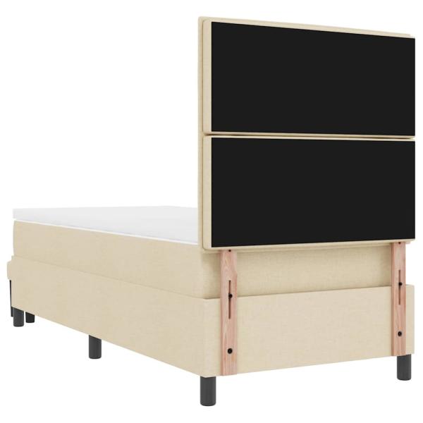 Boxspringbett mit Matratze & Bank Creme 100x200 cm Stoff