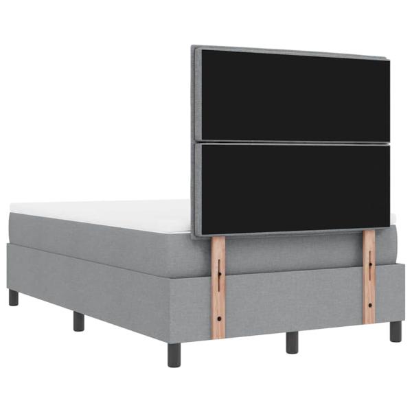 Boxspringbett mit Matratze & Bank Hellgrau 120x200 cm Stoff