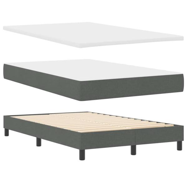 Boxspringbett mit Kissen Dunkelgrau 120 x 200 cm Stoff