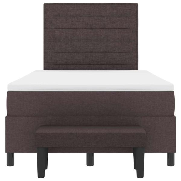 Boxspringbett mit Matratze & Bank Dunkelbraun 120x200 cm Stoff